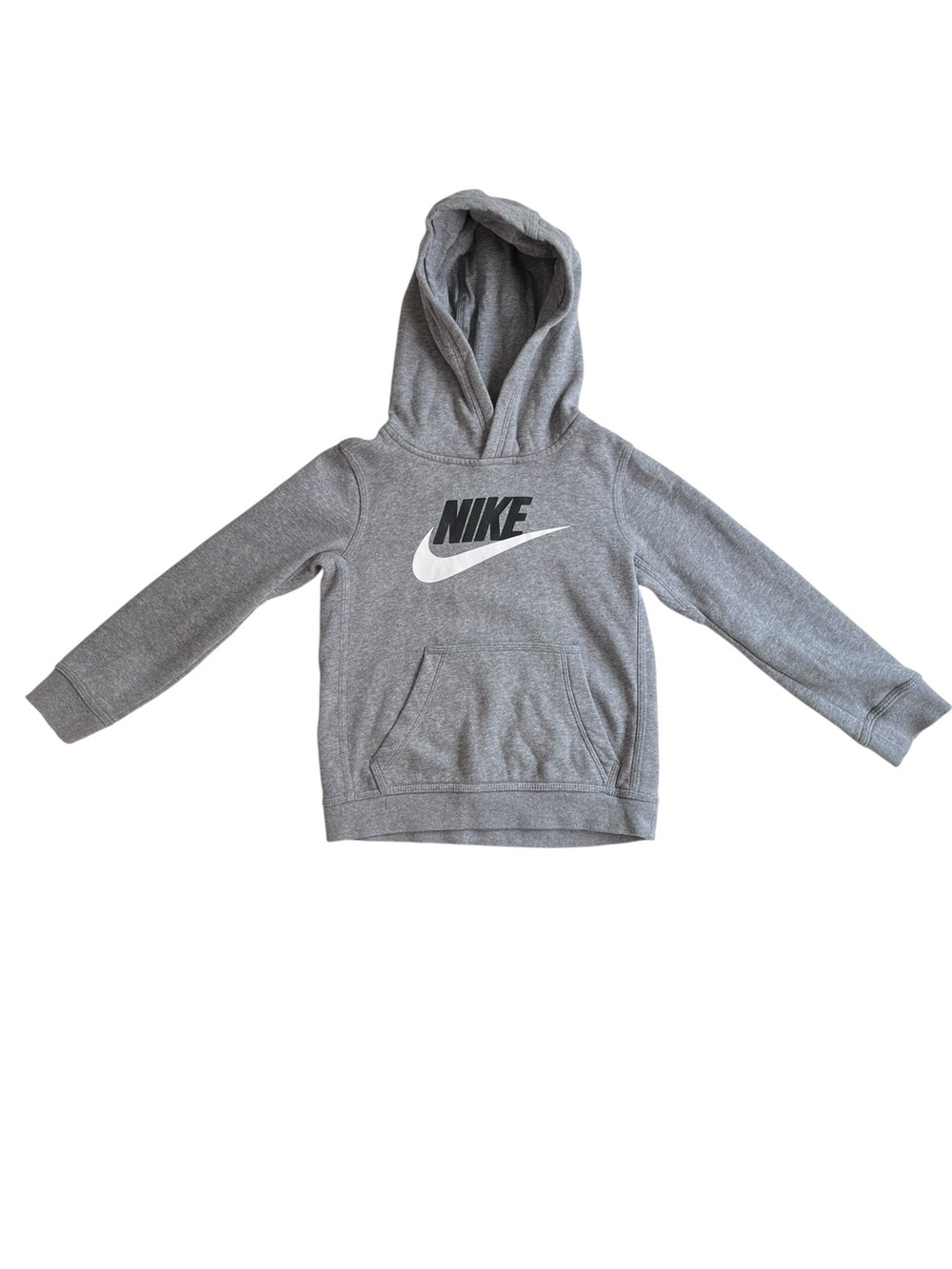 Nike Gray Hoodie with Black and White Logo - Kids